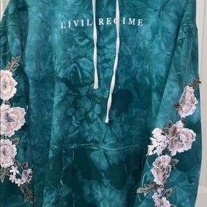 Rare Civil Regime blanco roses hoodie